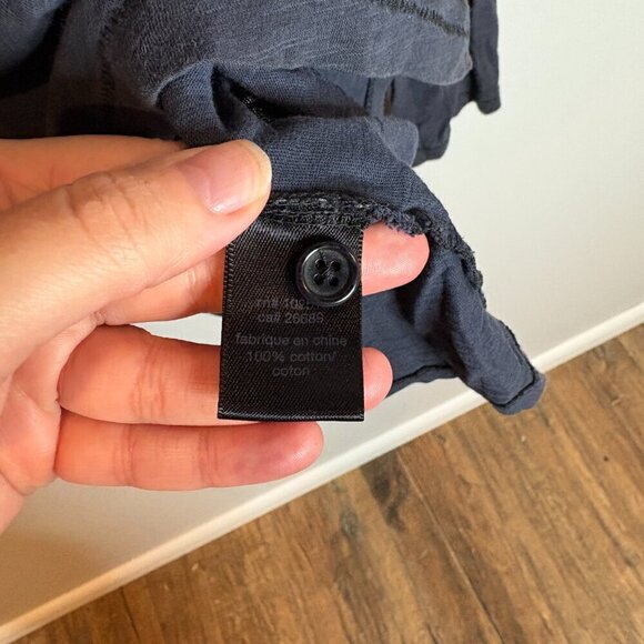 John Varvatos navy blue collared long sleeve top - Picture 4 of 5